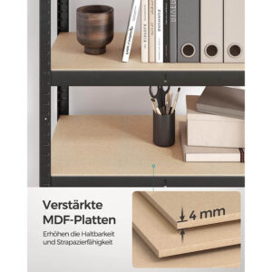 lielas slodzes grāmatu/virtuves plaukts songmics 30 x 75 x 150 cm 5 plaukti glr030b21