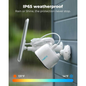 novērošanas kamera reolink argus 3 pro + saules panelis 2k 4mp wifi balta