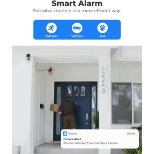 novērošanas kamera reolink argus 3 pro + saules panelis 2k 4mp wifi melna