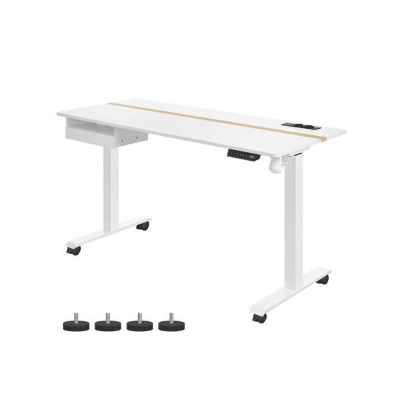 regulējams biroja galds vasagle lsd114w01 140 x 60 x (72 120) cm (g x p x a)