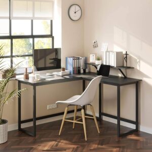 stūra datorgalds/ biroja galds vasagle lwd56bk 140/130 x 50 x 76 cm (g x p x a)