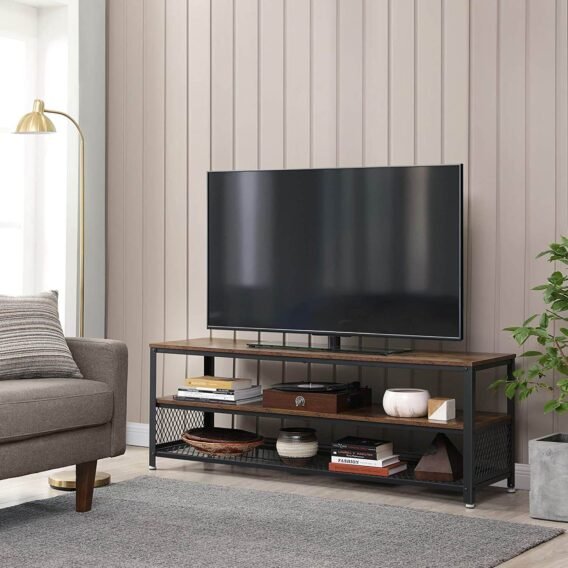 tv galdiņš vasagle industrial ltv50bx brūns, melns