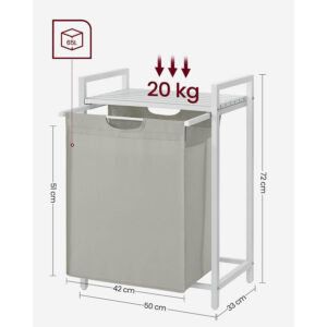 veļas grozs ar izvelkamu veļas maisu 65 l vasagle blh101w01