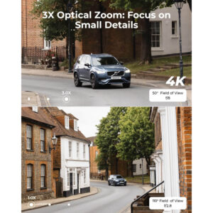 novērošanas kamera reolink 4k 3x optical zoom 2 way audio rlc 833a