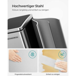 tērauda atkritumu tvertne songmics ltb30h 30l (2x15l)