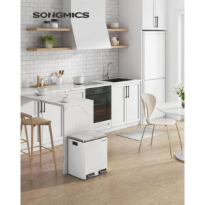 tērauda atkritumu tvertne songmics ltb30wt 30l (2x15l)