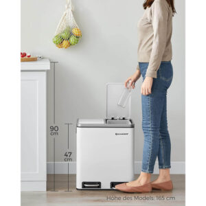 tērauda atkritumu tvertne songmics ltb30wt 30l (2x15l)