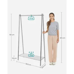 drēbju pakaramais statīvs songmics hsr023e01 92,5 x 33,5 x 153 cm