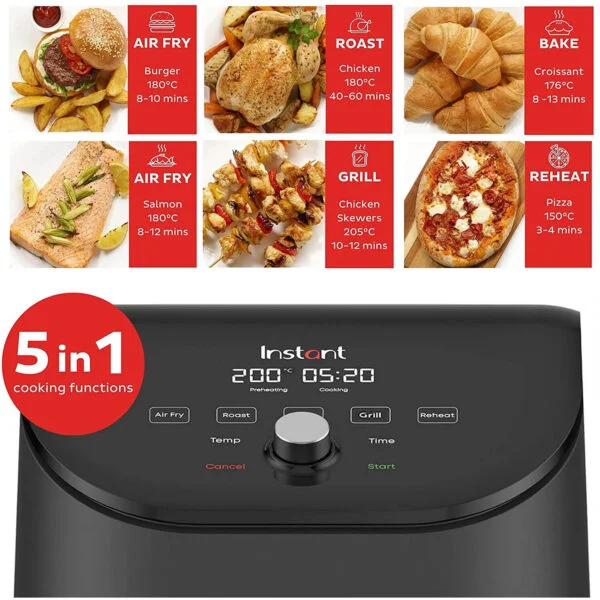 karstā gaisa friteris instant vortex slim 5,7l hot air fryer 1700 w