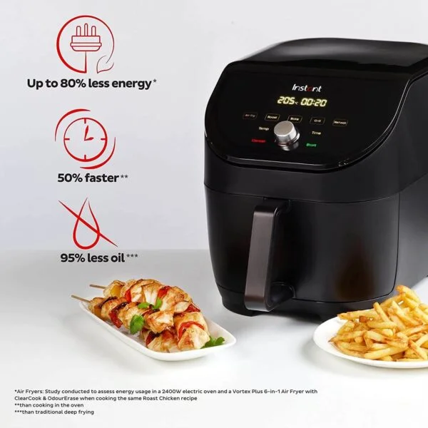 karstā gaisa friteris instant vortex slim 5,7l hot air fryer 1700 w