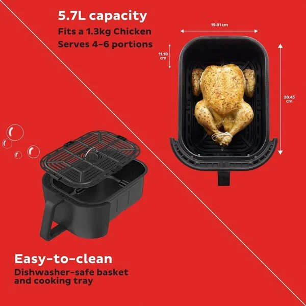 karstā gaisa friteris instant vortex slim 5,7l hot air fryer 1700 w