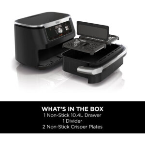 karstā gaisa friteris ninja foodi flexdrawer hot air fryer, dual zone, 10.4l af500eu