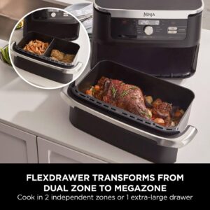 karstā gaisa friteris ninja foodi flexdrawer hot air fryer, dual zone, 10.4l af500eu