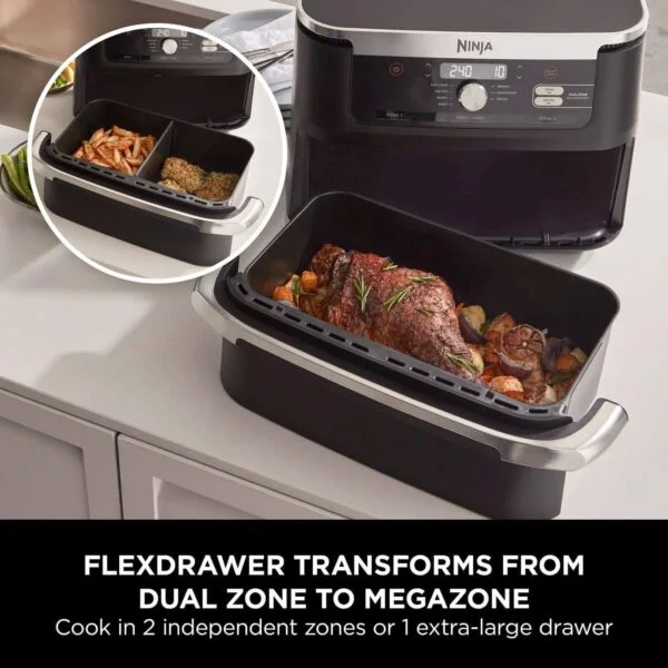 karstā gaisa friteris ninja foodi flexdrawer hot air fryer, dual zone, 10.4l af500eu