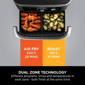karstā gaisa friteris ninja foodi flexdrawer hot air fryer, dual zone, 10.4l af500eu