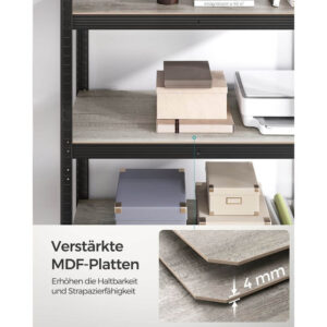 lielas slodzes mantu/virtuves plaukts songmics 40 x 90 x 180 cm 5 plaukti glr040b21