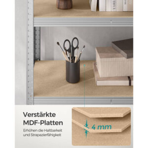 lielas slodzes mantu/virtuves plaukts songmics 40 x 90 x 180 cm 5 plaukti sudraba glr040e02