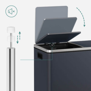songmics ltb60gs metāla atkritumu tvertne šķirošanai 2 in 1 60l