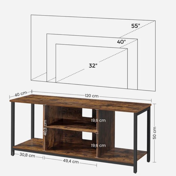tv galdiņš vasagle industrial ltv060b01 40 x 120 x 50 cm