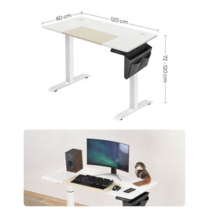 datorgalds songmics lsd015w01 regulējams 120 x 60 x (71.5 119.5) cm (g x p x a) balts