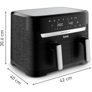karstā gaisa friteris tefal ey9018 dual easy fry 5.2/3.1 l 2700 w