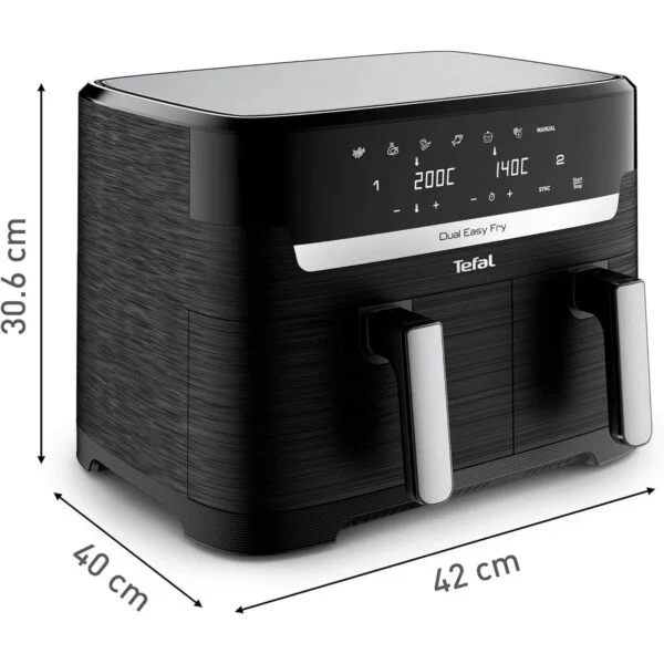 karstā gaisa friteris tefal ey9018 dual easy fry 5.2/3.1 l 2700 w