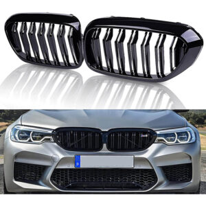bmw 5.sērija 2017 2020 g30/g31 kidney glancēti melnas restes