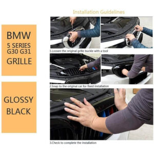 bmw 5.sērija 2017 2020 g30/g31 kidney glancēti melnas restes