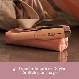 bezvadu matu taisnotājs ghd unplugged pink peach styler