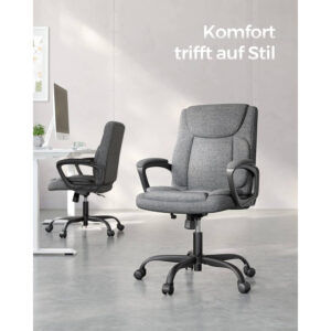 biroja krēsls songmics ‎obg040g01 pelēks audums