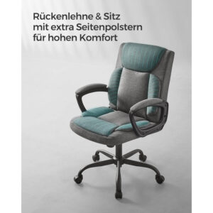 biroja krēsls songmics ‎obg040g01 pelēks audums