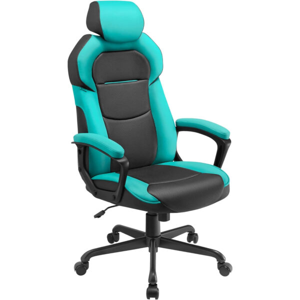 biroja krēsls / datorkrēsls songmics ‎obg066q01 tirkīzzila, melna mākslīgā āda