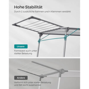 drēbju, veļas žāvēšanas statīvs songmics llr518g01 56.5 x 173 x 96.5 cm