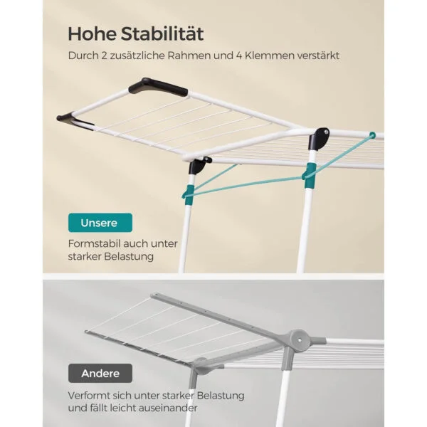drēbju, veļas žāvēšanas statīvs songmics llr518w01 56.5 x 173 x 96.5 cm