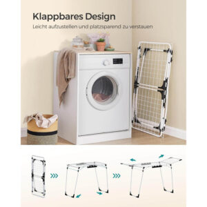 drēbju, veļas žāvēšanas statīvs songmics llr518w01 56.5 x 173 x 96.5 cm