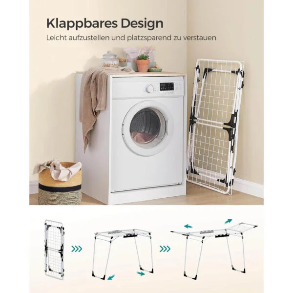 drēbju, veļas žāvēšanas statīvs songmics llr518w01 56.5 x 173 x 96.5 cm