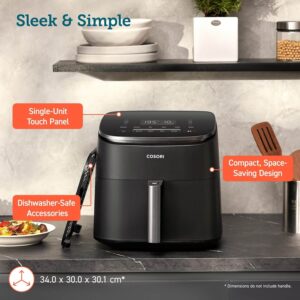 karstā gaisa friteris cosori turbo blaze hot air fryer 6l 1725w ‎caf dc601 keu