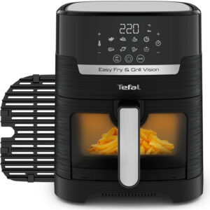 karstā gaisa friteris, grils tefal ey5068 easy fry & grill vision hot air fryer 4.2 l 1550w