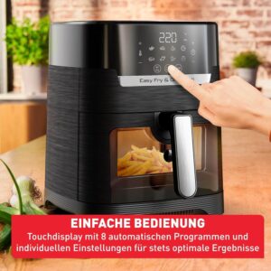 karstā gaisa friteris, grils tefal ey5068 easy fry & grill vision hot air fryer 4.2 l 1550w