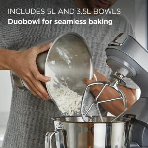 kenwood titanium chef baker kvc85.004si virtuves kombains ar integrētiem svariem, 2 trauki (5l un 3.5l) 1200 w