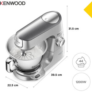 kenwood titanium chef baker kvc85.004si virtuves kombains ar integrētiem svariem, 2 trauki (5l un 3.5l) 1200 w