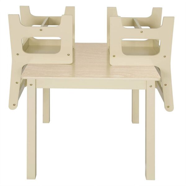 woltu sg001 bērnu koka mēbeļu komplekts galds un divi krēsli