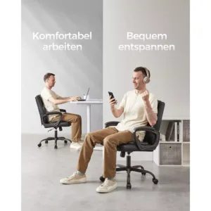 biroja krēsls songmics ‎obg040b01 melna mākslīgā āda