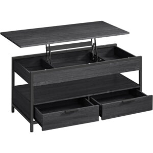 kafijas galdiņš ar paceļamu virsmu vasagle industrial lct209b22 melns