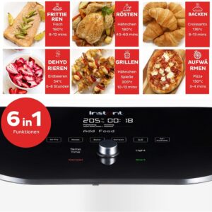 karstā gaisa friteris instant vortex plus with clearcook 5.7l hot air fryer 1700 w balts