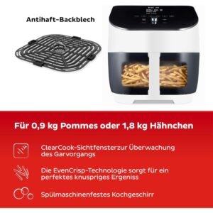 karstā gaisa friteris instant vortex plus with clearcook 5.7l hot air fryer 1700 w balts