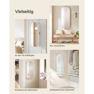 rotaslietu skapis songmics jjc026w01 ar bezrāmja spoguli