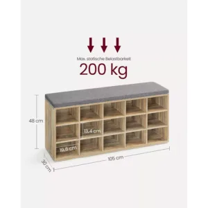 apavu sols ar plauktiem vasagle ‎lhs015t60 105 x 30 x 48 cm
