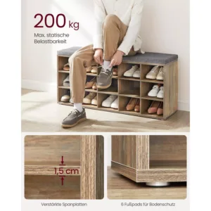 apavu sols ar plauktiem vasagle ‎lhs015t60 105 x 30 x 48 cm