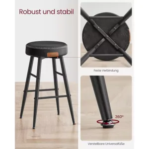 bāra krēsli vasagle ekho lbc080b01 2 gab. melns, 63cm
